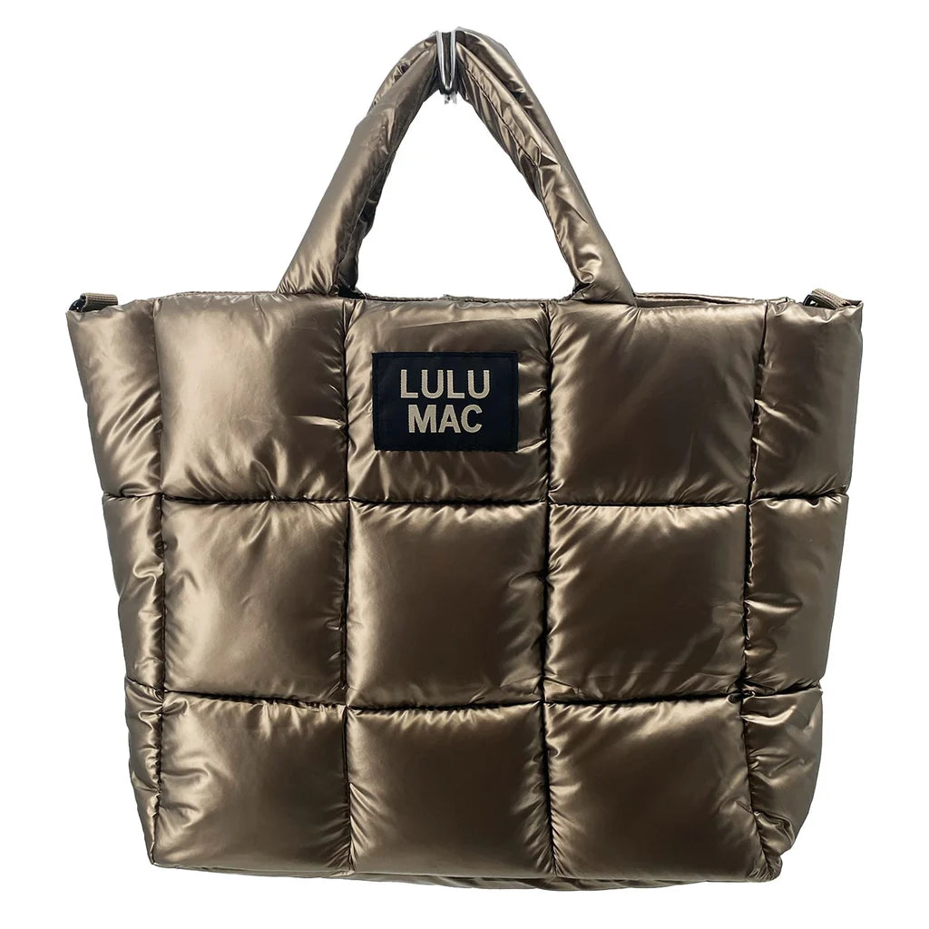 LULU MAC Large Puffer Metallic Handbag-3 Color Options