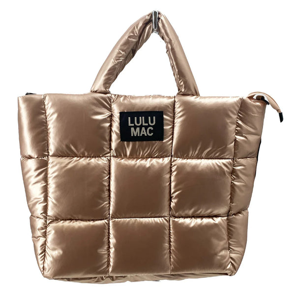 LULU MAC Large Puffer Metallic Handbag-3 Color Options