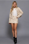 Layering Look Washed Faux Leather Skort