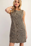 Leopard Button Down Front Mini Dress