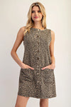 Leopard Button Down Front Mini Dress