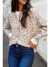 Leopard Drop Shoulder Sweater Cardigan