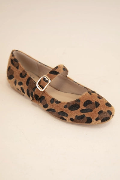 Leopard Mary Jane Fall Flats