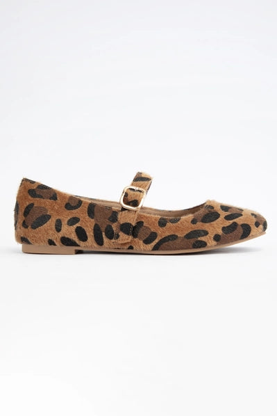 Leopard Mary Jane Fall Flats