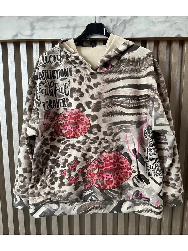 Leopard Print Hoodie Sweatshirt