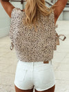 Leopard Print Knot Side Twill Vest