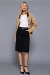 Long Sleeve Corduroy Collar Detail Cotton Twill Work Jacket