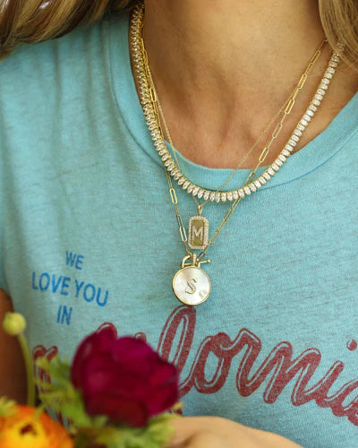 Melinda Maria - Love Letters Medallion Necklace - S