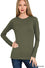 Brushed Microfiber Long Sleeve Round Neck Tee - 7 Colors