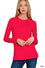 Brushed Microfiber Long Sleeve Round Neck Tee - 7 Colors