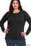Curvy Fit Brushed Microfiber Long Sleeve Round Neck Tee