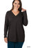 Brushed Microfiber Long Sleeve V-neck Curvy Fit Tee 4 - Colors