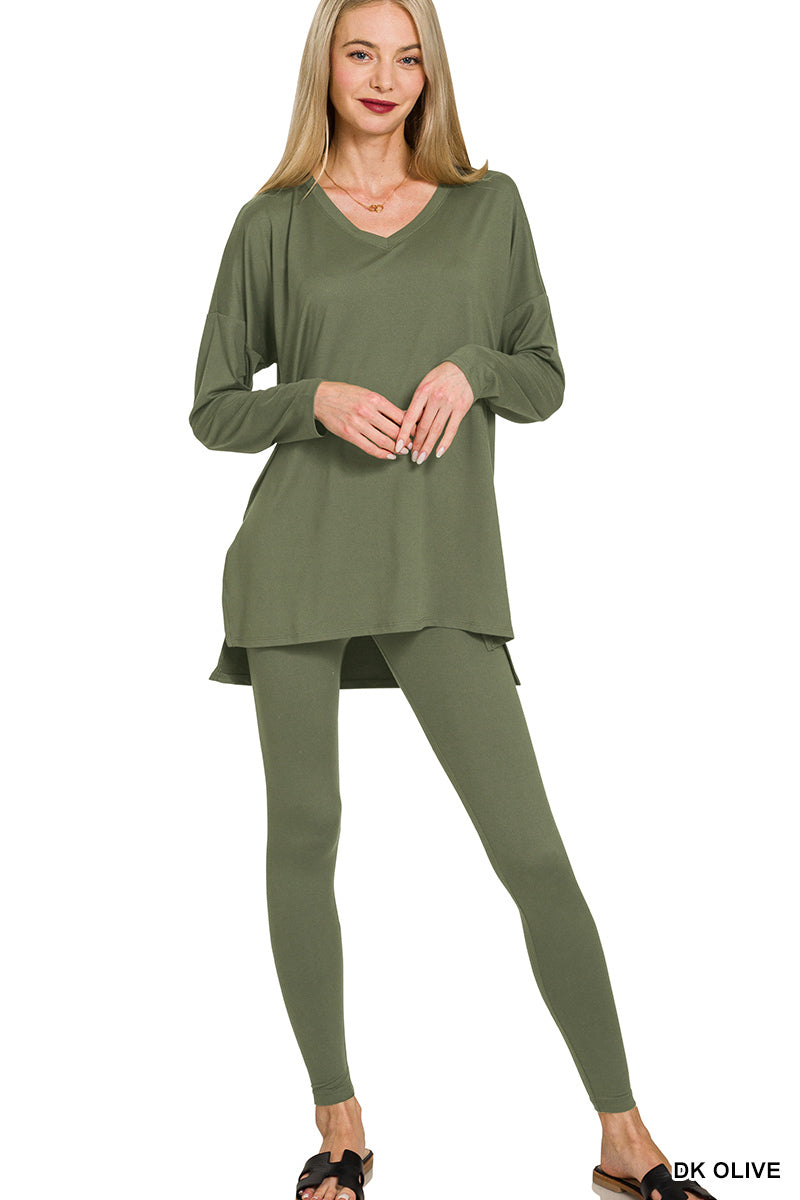 Brushed DTY Microfiber Set - V-neck