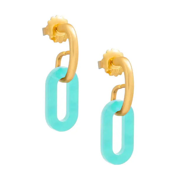 Marbled Resin Link Drop Earring