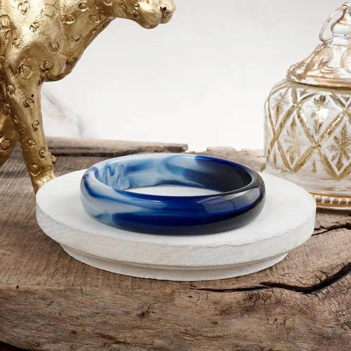 Marbled Muse – Rounded Acrylic Bangles