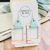 Mia Earrings: Coral Taffy & Baby Blue