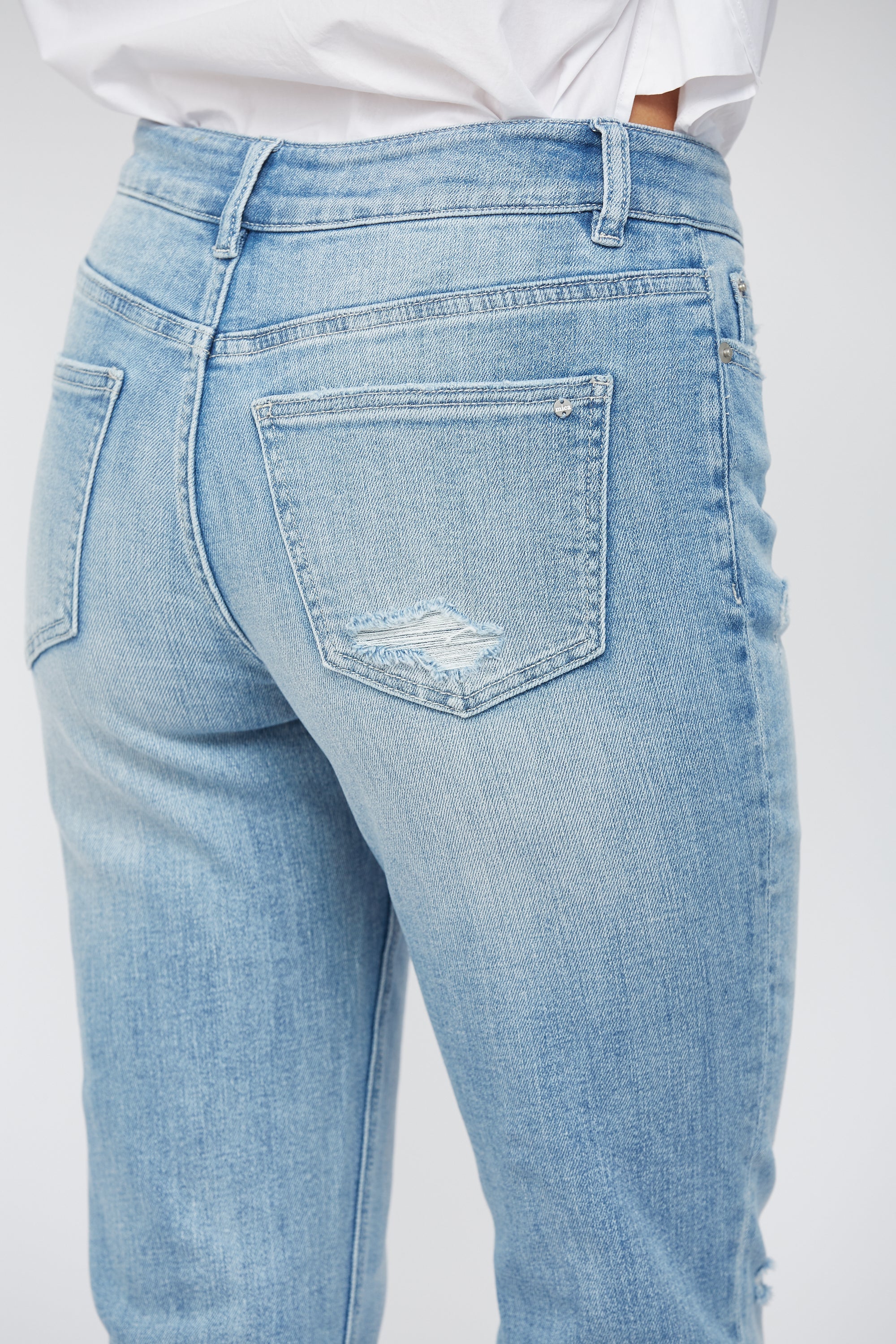 Mica Denim Mid Rise Cigarette Crop