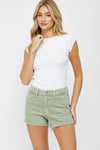 Mica High Rise Vintage Denim Shorts Sage