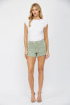 Mica High Rise Vintage Denim Shorts Sage