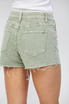 Mica High Rise Vintage Denim Shorts Sage