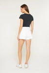 Mica White Super High Vintage Shorts with Raw Hem