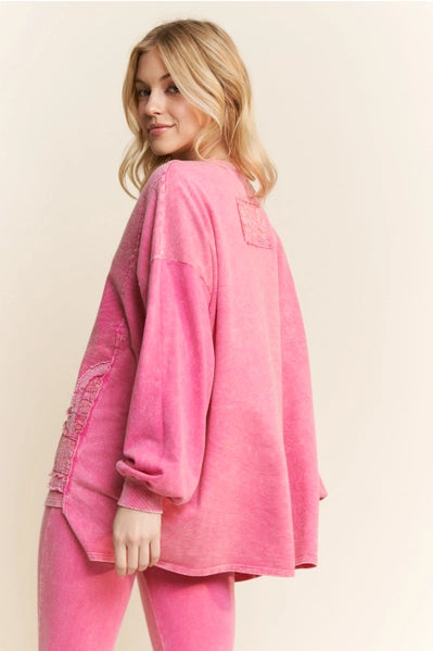 Mineral Washed Valentines Heart Sweatshirts
