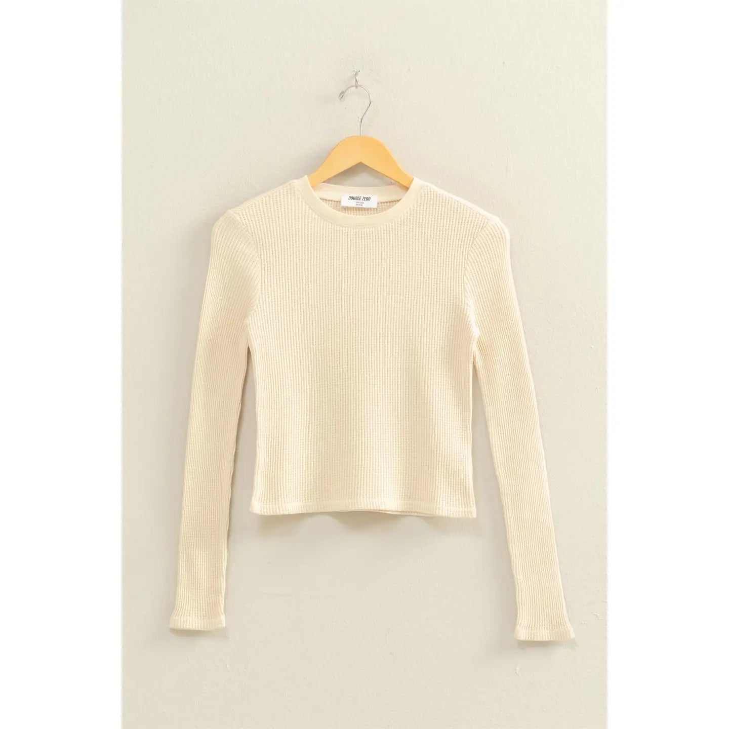 Mineral Wash Waffle Knit Long Sleeve Top - 4 Colors