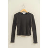 Mineral Wash Waffle Knit Long Sleeve Top - 4 Colors