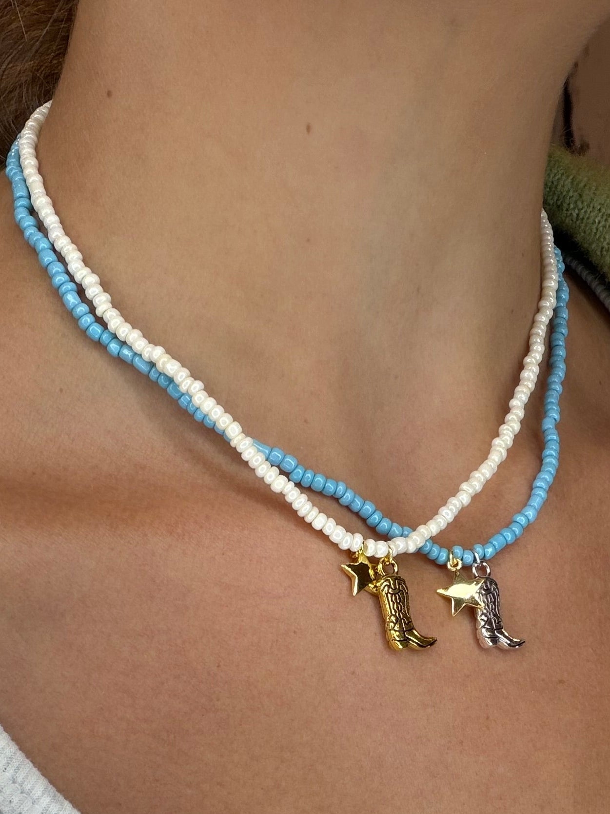State South Mini Beaded Necklace - White