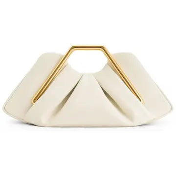 Minimalist Cloud Ruched Evening Pu Leather Handbag