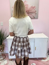 Mocha Checkered Skirt