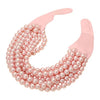Multi Layered Pearl Beaded Collar Magnetic Necklace