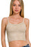Stone Washed Ribbed Seamless Tank Top with Pads Zenana