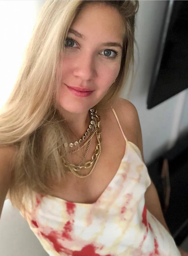 TOVA - Oakland Necklace in Gold Clear with Foil