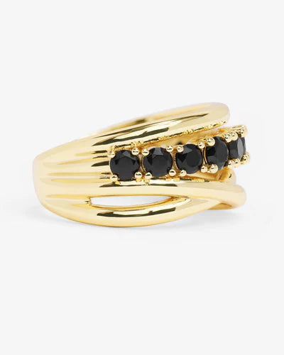 Melinda Maria - Oh She Fancy Stacked Black Cz Ring