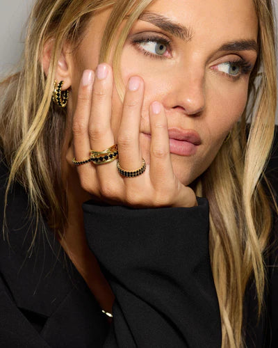 Melinda Maria - Oh She Fancy Stacked Black Cz Ring