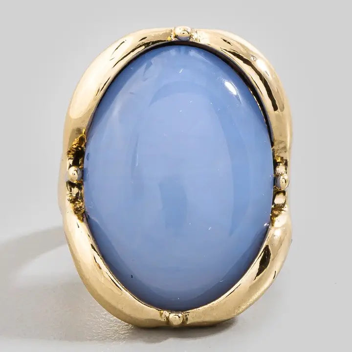 Blue, Oval Vintage Style Ring