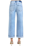 Risen Jeans - High Rise Ankle Barrel Turn Up Cuffed Jeans