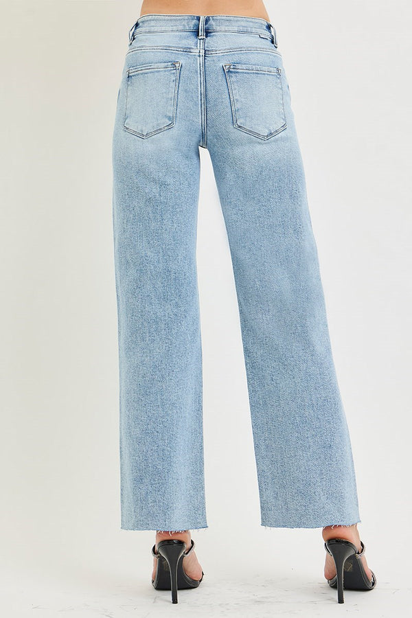 Risen Mid Rise Crop Clean Cut Jean