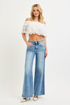 Risen Contrast Side Wide Leg Jean
