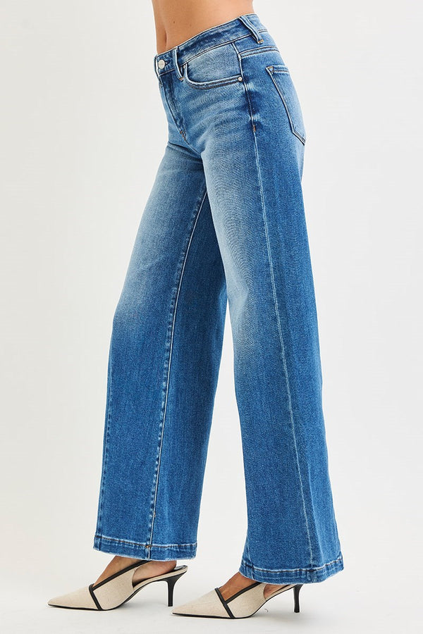 Risen Retro Flare Wide-Leg Jeans