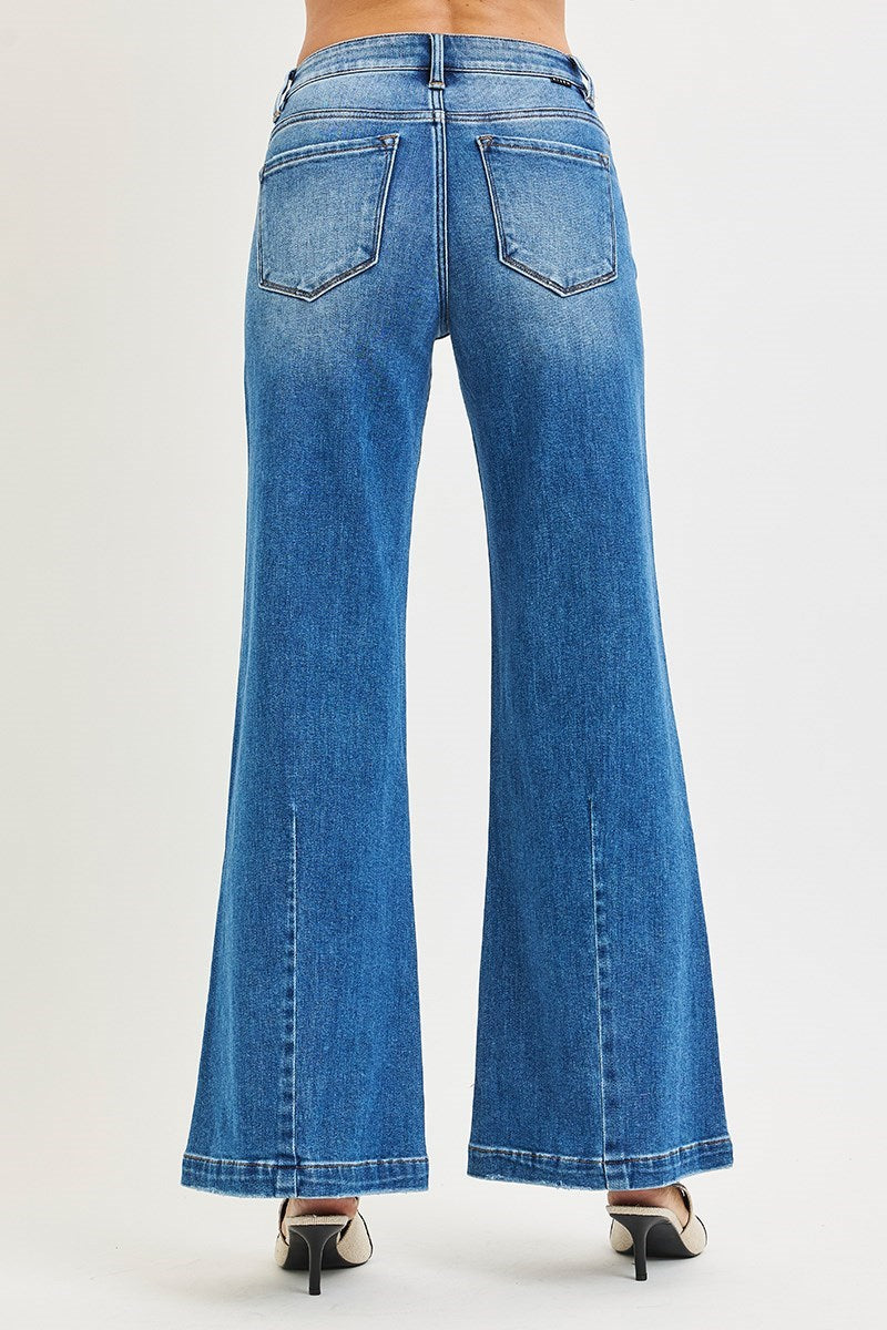 Risen Retro Flare Wide-Leg Jeans