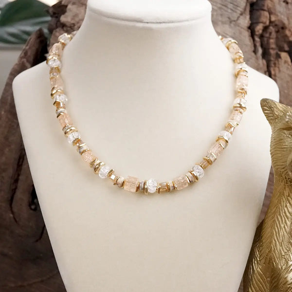 Pastel Drift – Mixed Bead Necklace in Soft Hues
