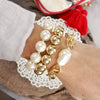 Pearlized Chunky Chain and Beads Bracelet Set