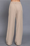 Pin Stripe Woven Straight Pants Beige/White