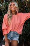 Casual Shirred Cuffs Half Sleeve Blouse - 3 Colors
