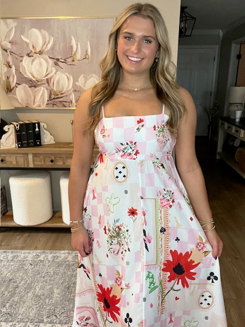 Vintage Long Sleeveless Floral Cami Dress