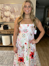Vintage Long Sleeveless Floral Cami Dress