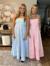Spaghetti Strap Dresses 3D Flower Design Pink