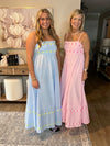 Spaghetti Strap Dresses 3D Flower Design Pink